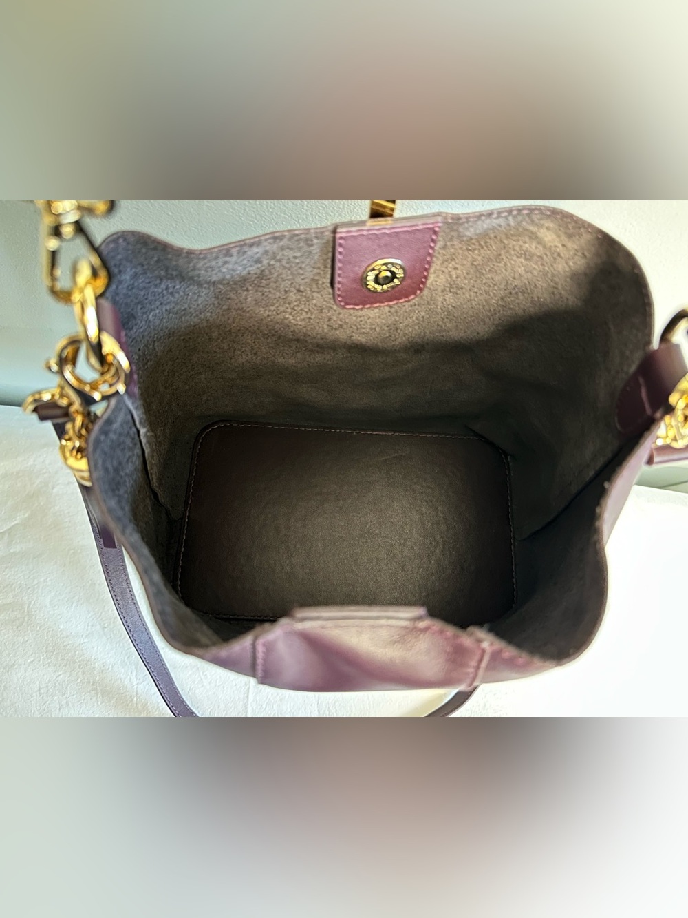 POMPOM LONDON Lambeth Shoulder Hobo Bag in Plum NWOT - Picture 5 of 14